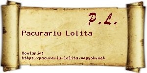 Pacurariu Lolita névjegykártya